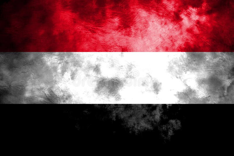 Old Yemen Grunge Background Flag Stock Illustration Illustration of