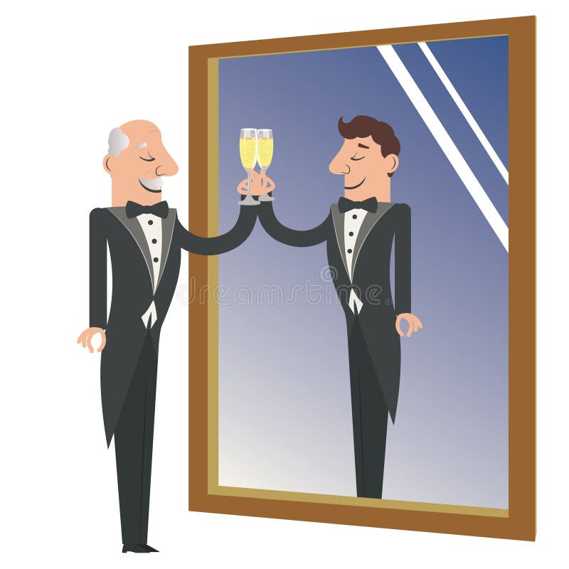 Old Man Young Man Mirror Stock Illustrations – 65 Old Man Young Man ...