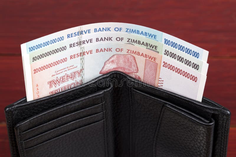 Old Zimbabwean Banknotes in the Black Wallet Stock Image Image of currency, finance 241557791