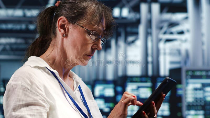 Data center with AI server racks stock photo