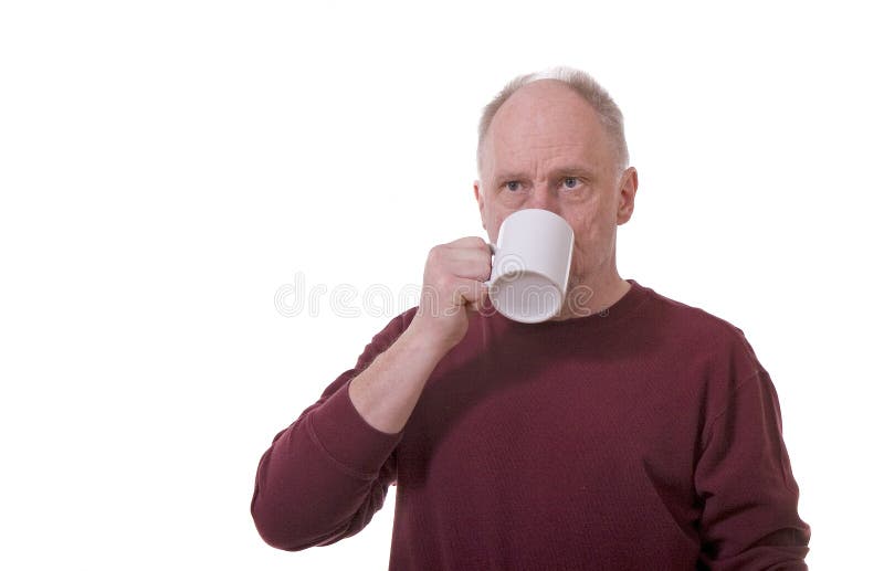 Older Guy Drinking Coffee Picture. Image 4989930