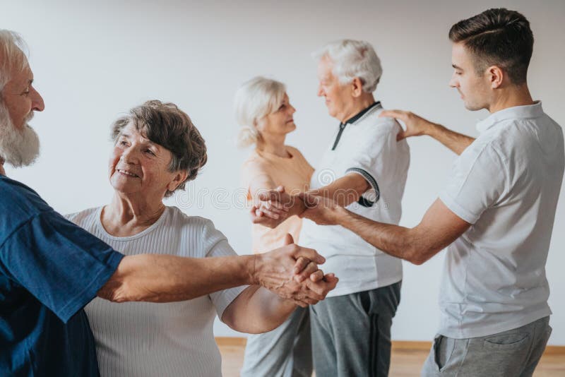 Older people dancing stock photography