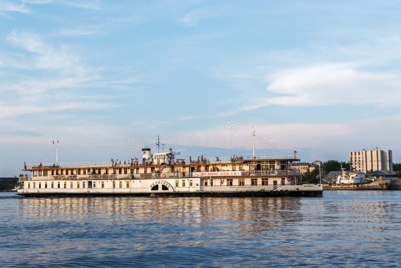 The oldest paddle steamer of Russia of N.V.Gogol on the river Northern Dvina.