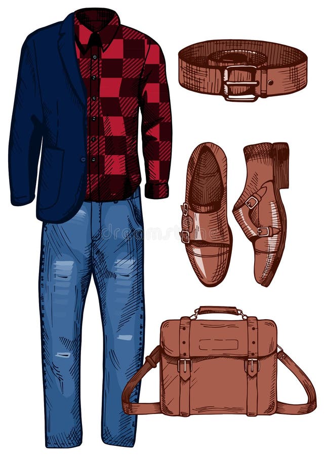 Olhar ocasional masculino ilustração stock Olhar ocasional masculino ilustração stock