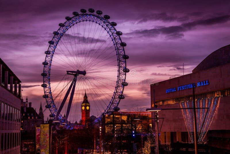 Olho De Londres No Por Do Sol Foto de Stock Editorial - Imagem de