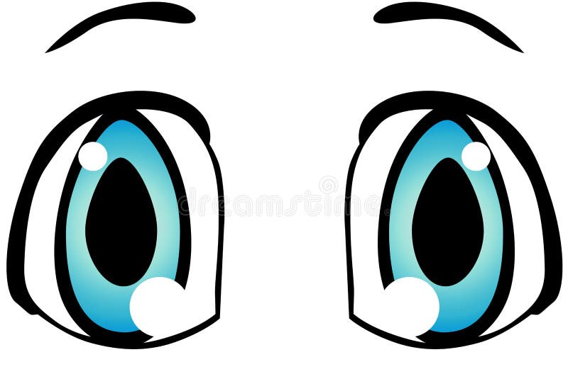 Rosto De Anime Triste. Estilo Manga Grandes Olhos Azuis Nariz Pequeno E  Boca Kawaii Ilustração do Vetor - Ilustração de chicotes, gema: 176475232