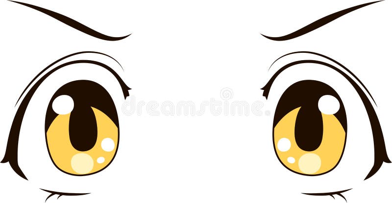 Olhos Bonitos De AnimEstilo Com Um Olhar Zangado Ilustração do Vetor -  Ilustração de personalidade, cosmético: 202329585