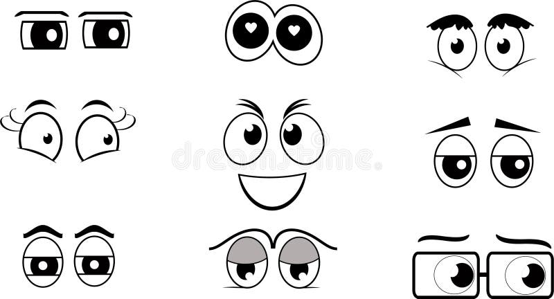 Olhos bonitos dos desenhos animados no vetor ilustração royalty free Olhos bonitos dos desenhos animados no vetor ilustração royalty free