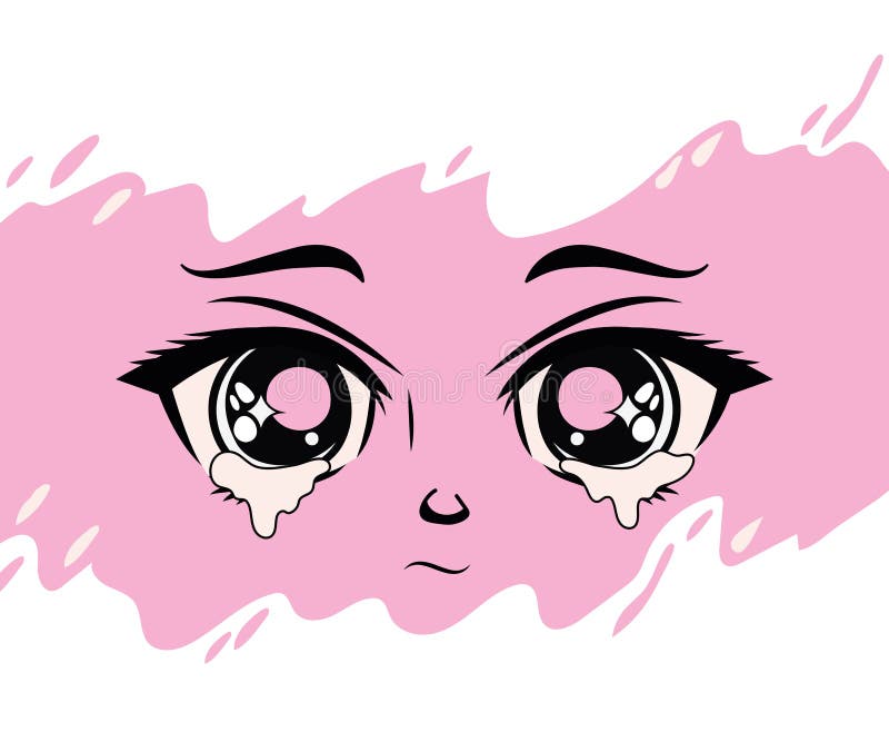 Moça de anime chorando ilustração do vetor. Ilustração de forma - 240023678