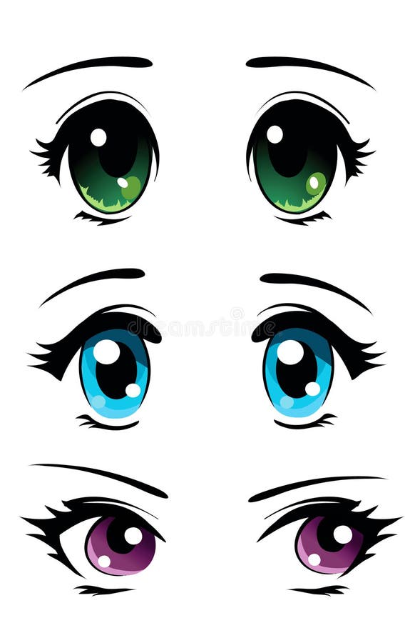 Olhos Azuis Das Emo??es De Meninas Do Manga Do Anime Ilustração do Vetor -  Ilustração de cara, desenho: 147546692