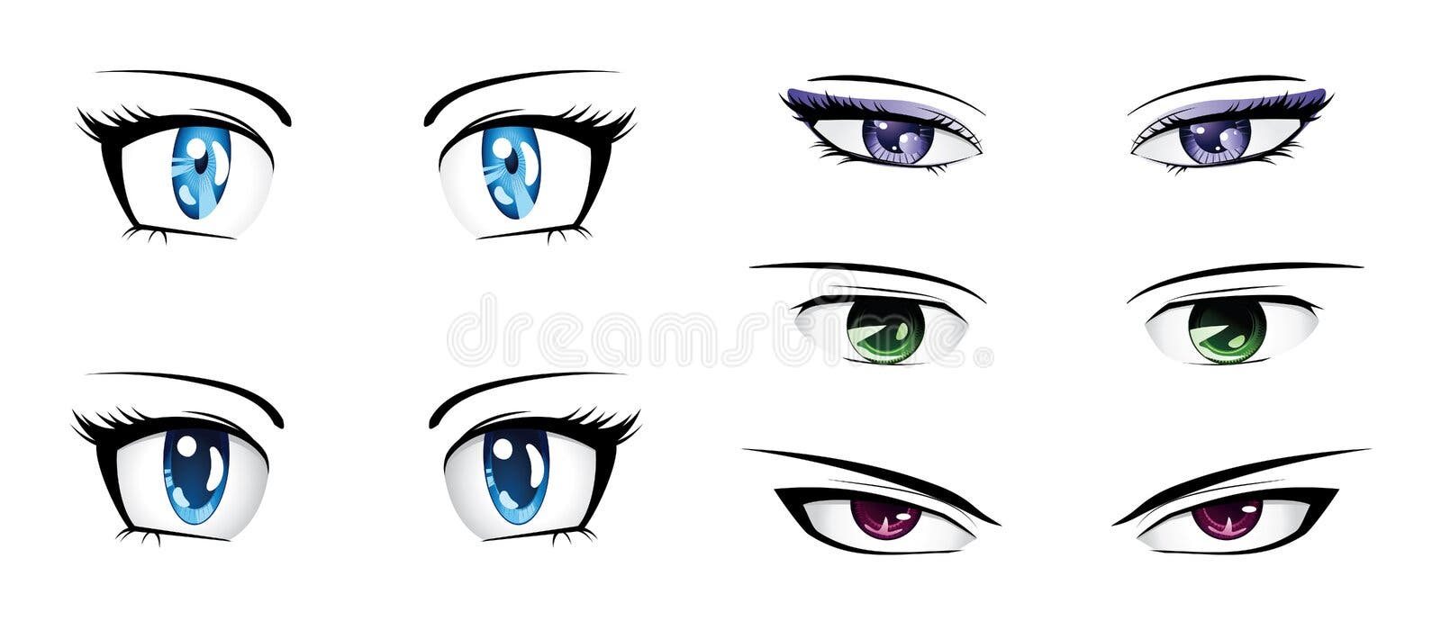 Olhos do homem do Anime ilustração do vetor. Ilustração de pessoa - 33984003