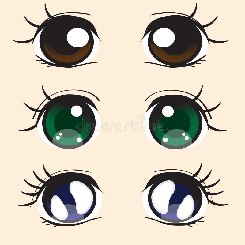 Olhos Azuis Das Emo??es De Meninas Do Manga Do Anime Ilustração do Vetor -  Ilustração de emoticon, feliz: 148813357