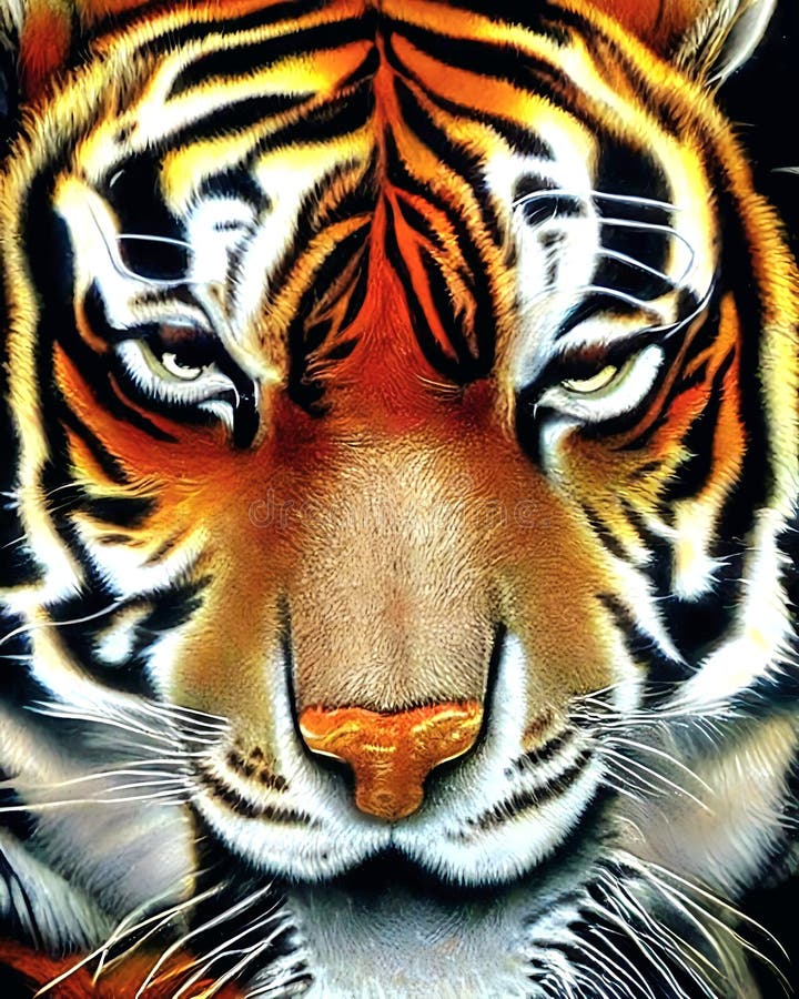 Close-up do tigre. ilustração 3d