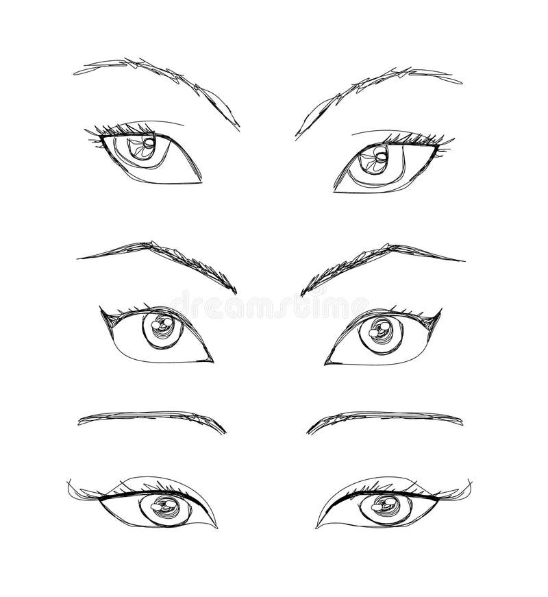 Conjunto De Expressões De Estilo De Anime De Desenho Animado Olhos  Diferentes, Boca, Sobrancelhas Ilustração do Vetor - Ilustração de  irritado, isolado: 158745181