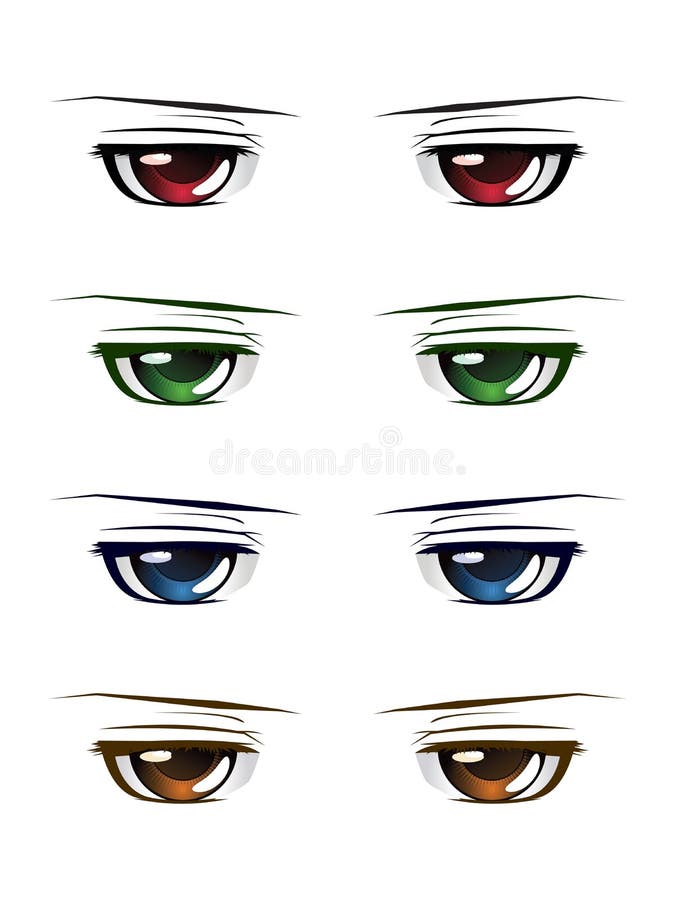 Olhos do homem do Anime ilustração do vetor. Ilustração de pessoa