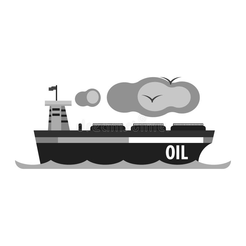 Olietankerschip Productie en vervoer van olie en olieproducten Vlakke vectorillustratie royalty-vrije illustratie Olietankerschip Productie en vervoer van olie en olieproducten Vlakke vectorillustratie royalty-vrije illustratie