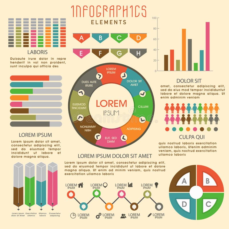 Olik infographic beståndsdelorientering för affär vektor illustrationer Olik infographic beståndsdelorientering för affär vektor illustrationer
