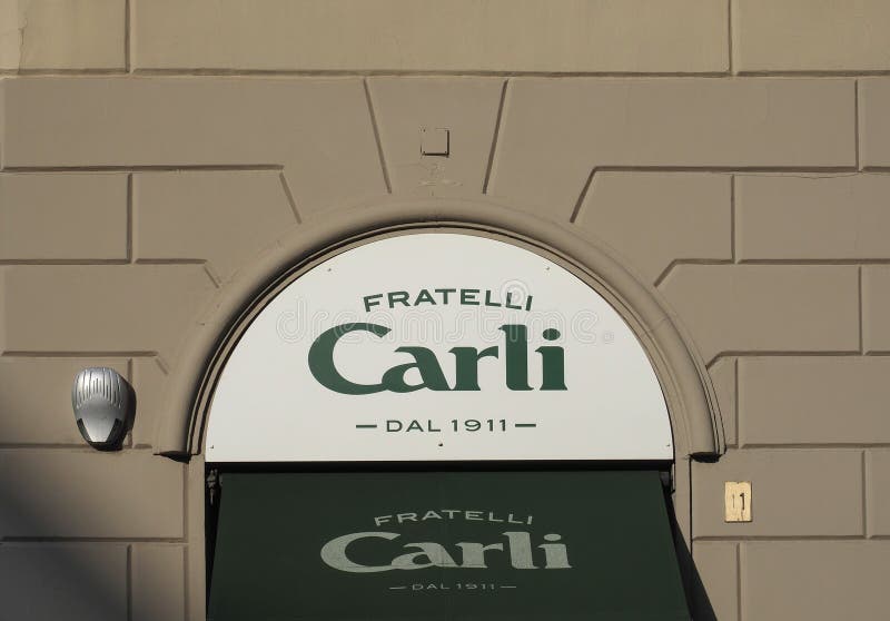 Olio Carli Shopfront Sign in Turin Editorial Image - Image of street ...