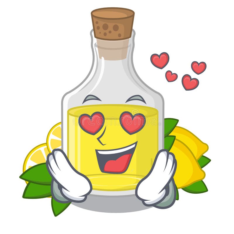 In olio di limone di amore isolato nel carattere illustrazione vettoriale