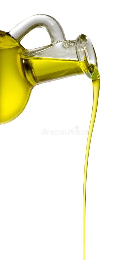 Bottle with a thread of olive oil. Bottle with a thread of olive oil