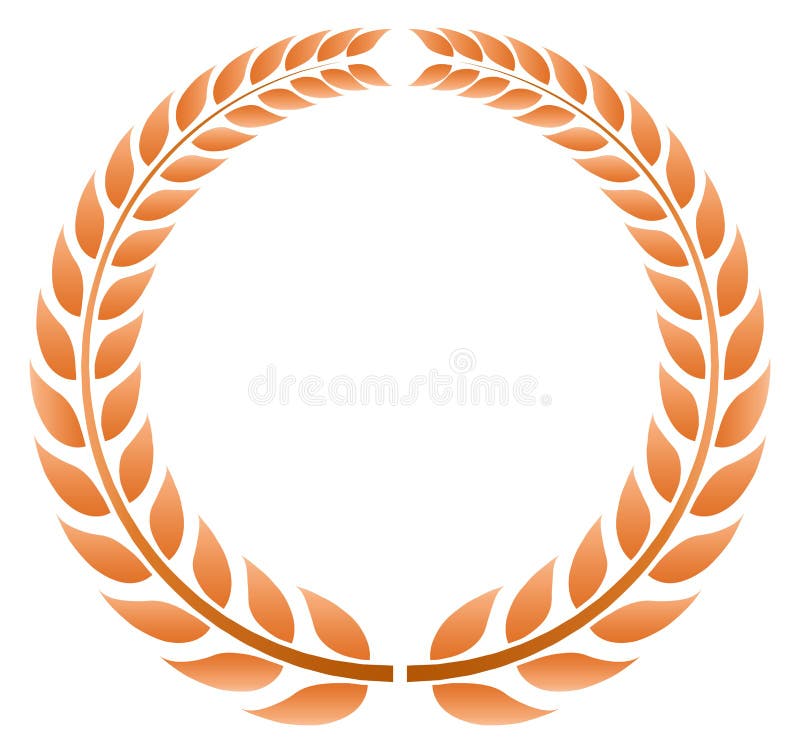 Olive branch emblem. Metal wreath winner frame royalty free illustration