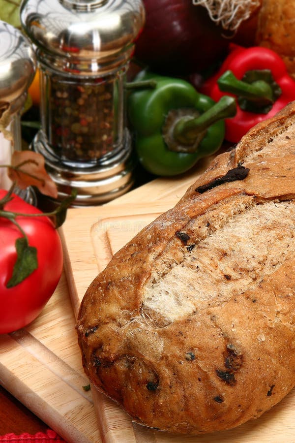 Olive Bread Loaf in Kitchen