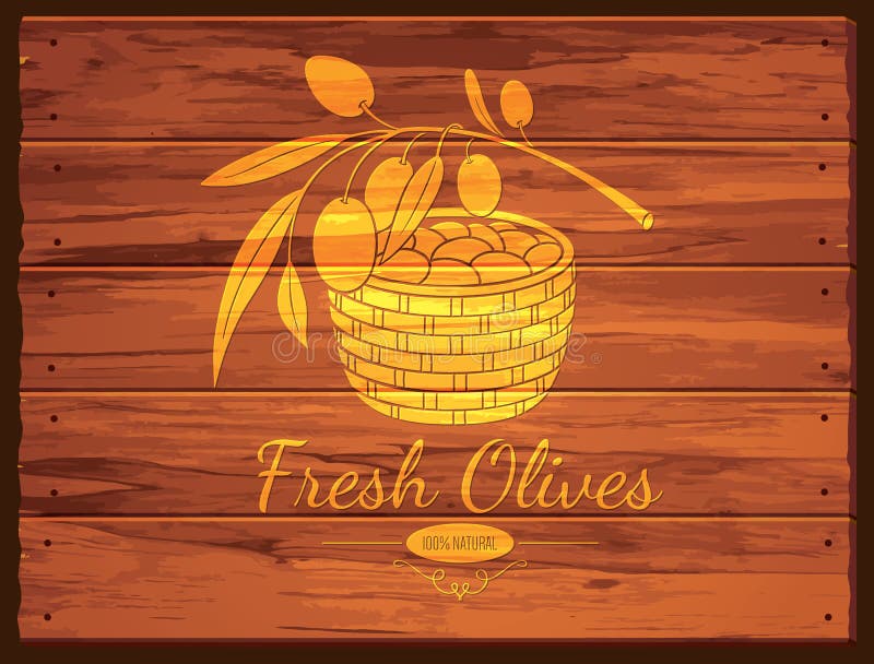 Olive label and logo design stock illustration