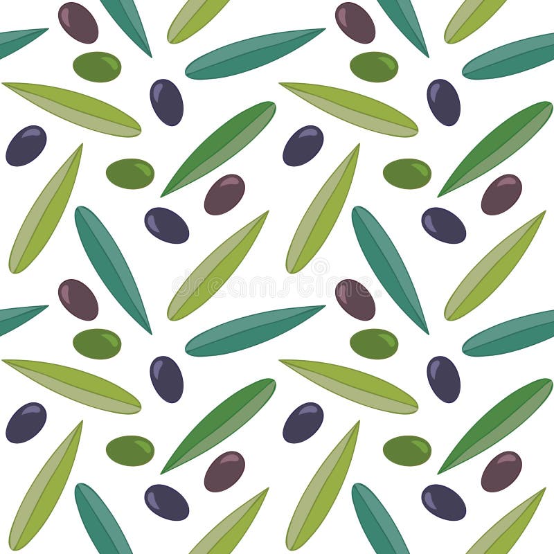 Olive Leaves Vector Pattern. Stock Vector - Illustration of floral