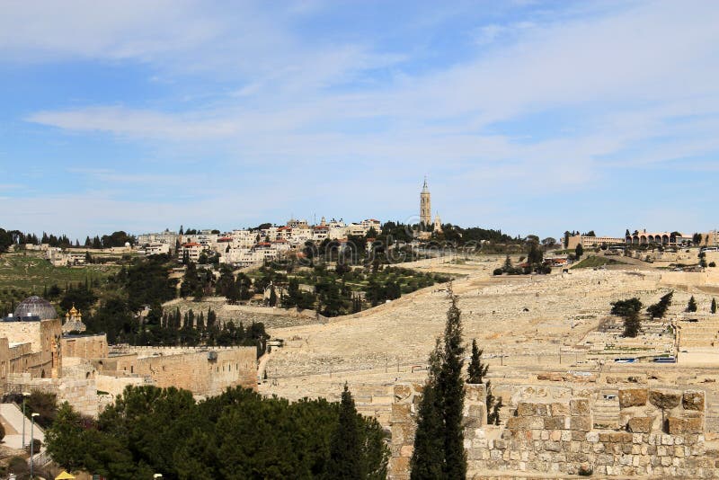 Olive Mountain stock photo. Image of churches, graveyard 24249642