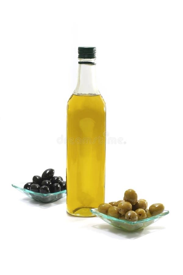 Olive oil and black olives stock image. Image of olive 8793083