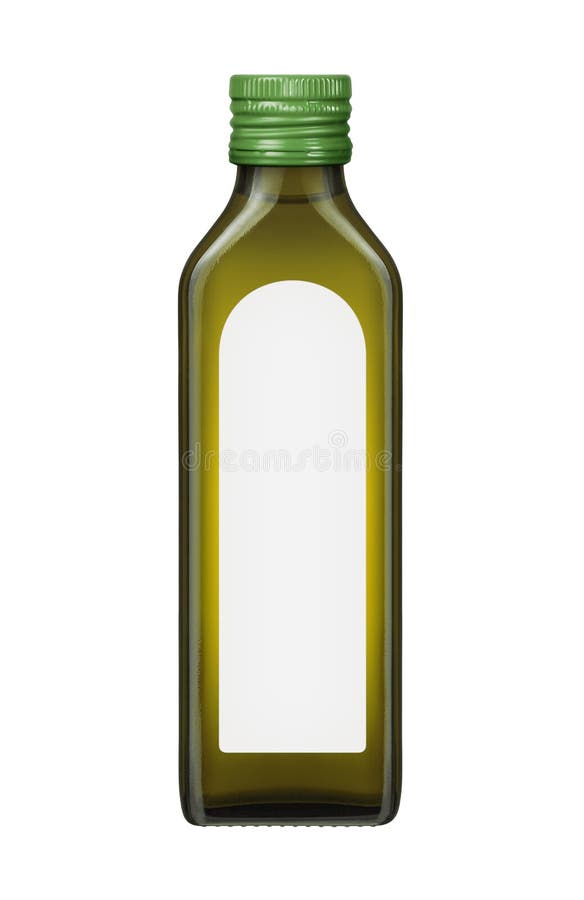 Olive oil bottle with blank label