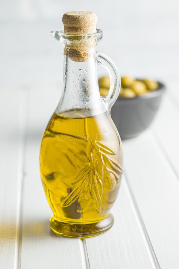 Olive oil in bottle. stock image. Image of fresh, eating 124803173