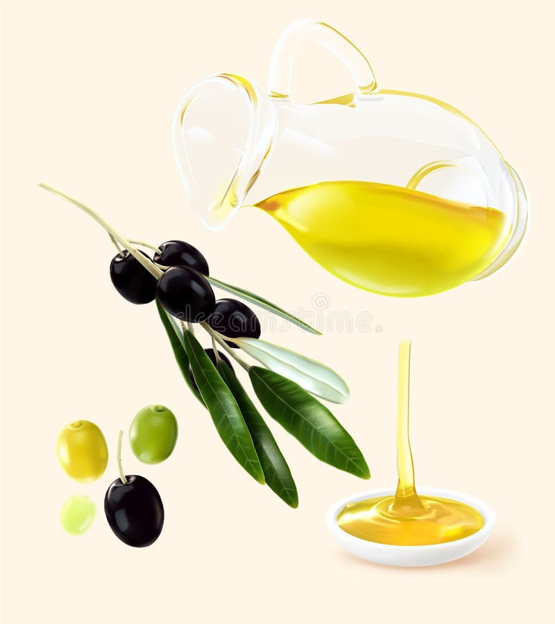 An olive oil element jug oil branch fruit royalty free illustration An olive oil element jug oil branch fruit royalty free illustration