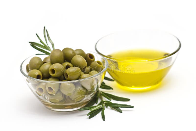 Olive oil and green olives stock photo. Image of fruit 16310138