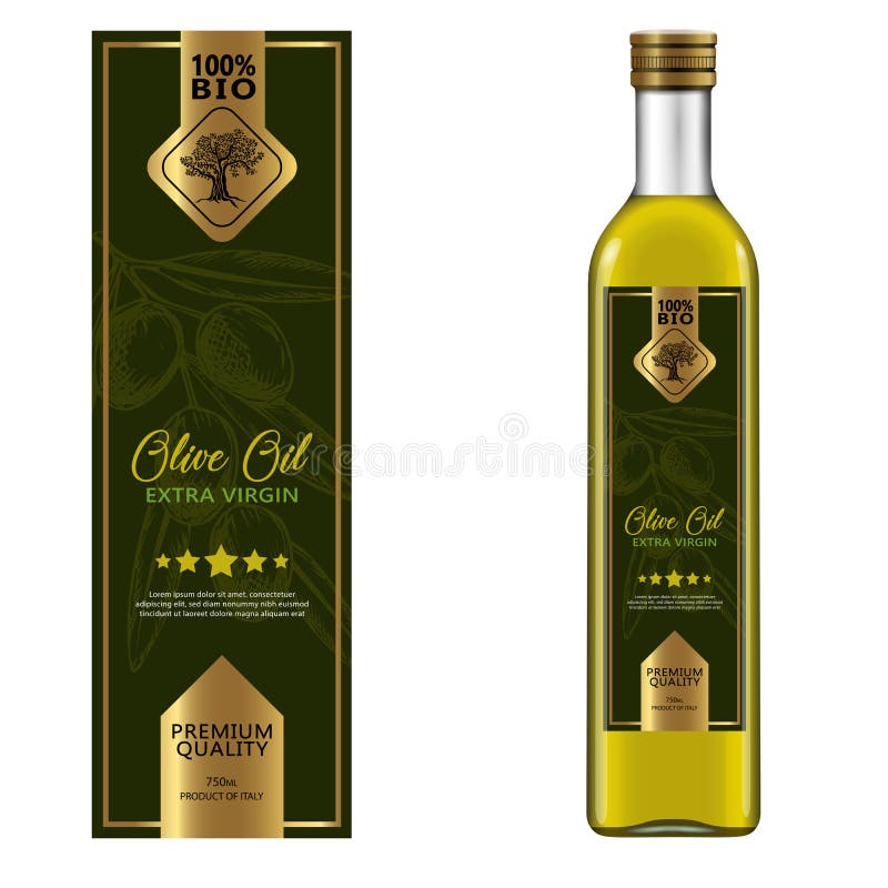 Download Olive Oil Labels Collection With Bottle Mockup Stock Vector Illustration Of Design Ingredient 196698270