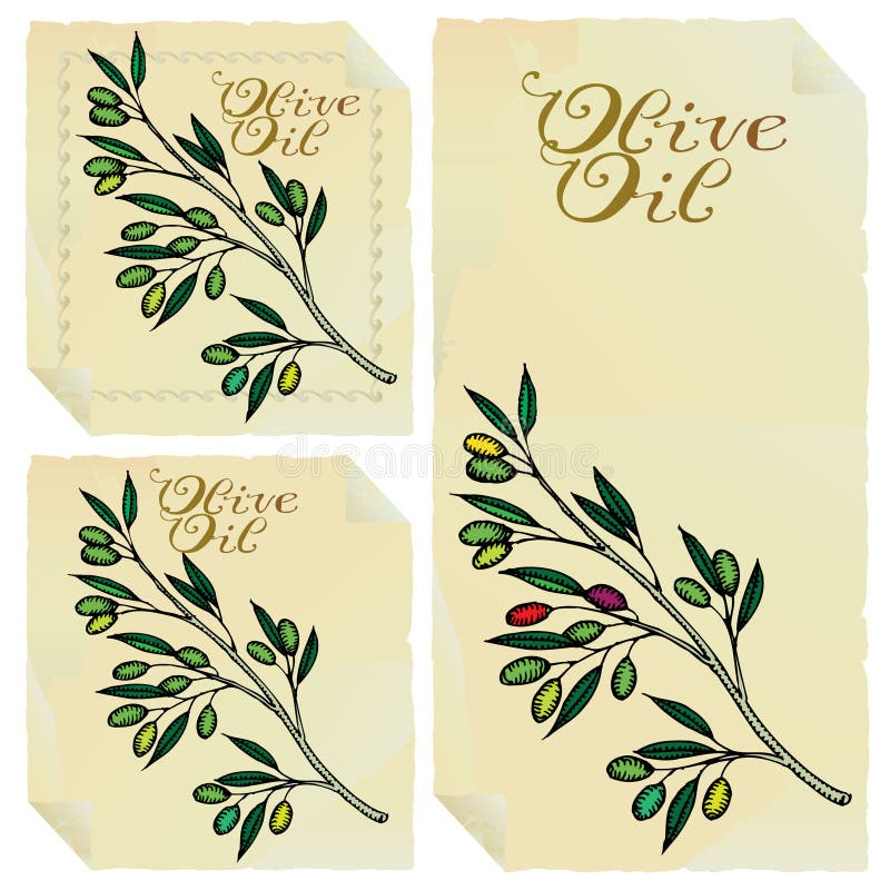 Olive oil labels set