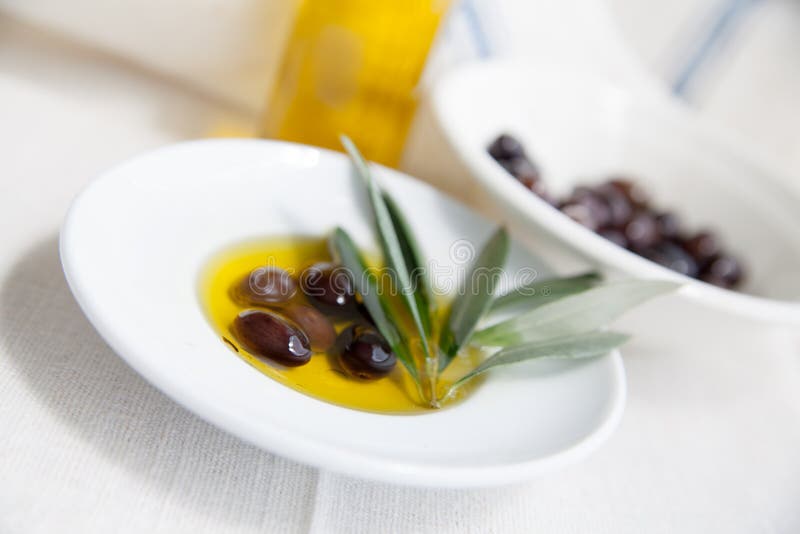 Olive Oil and Olives on the Table Stock Photo Image of homemade