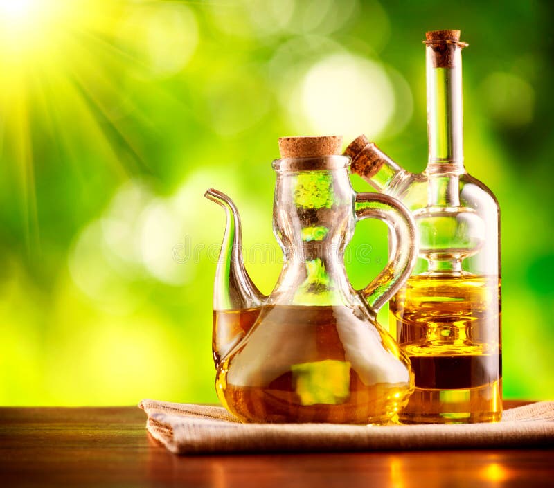 Olive Oil on the Table stock image. Image of outdoor 36310911
