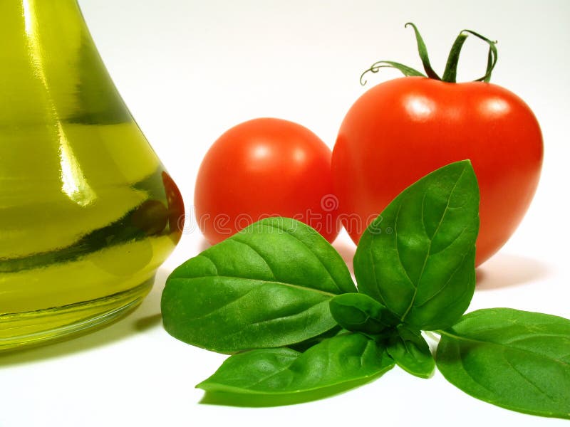 Olive oil and vegetables stock image. Image of tomato 6069785
