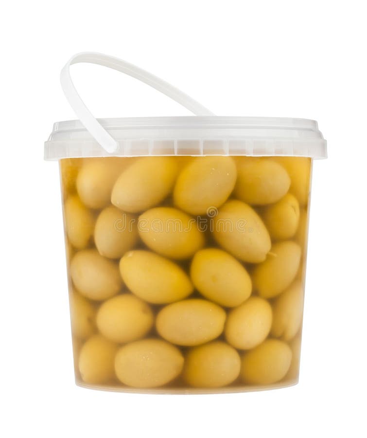 Olive pail isolated