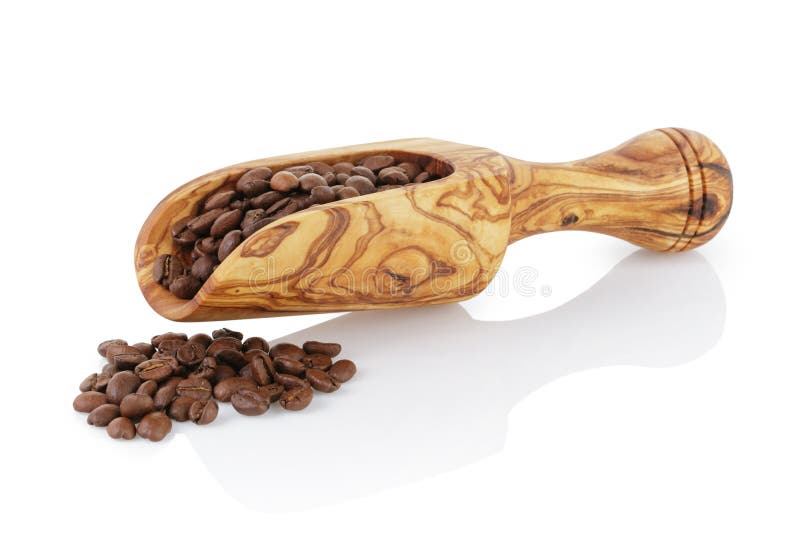Olive Scoop with Roasted Coffee Beans Stock Image Image of still