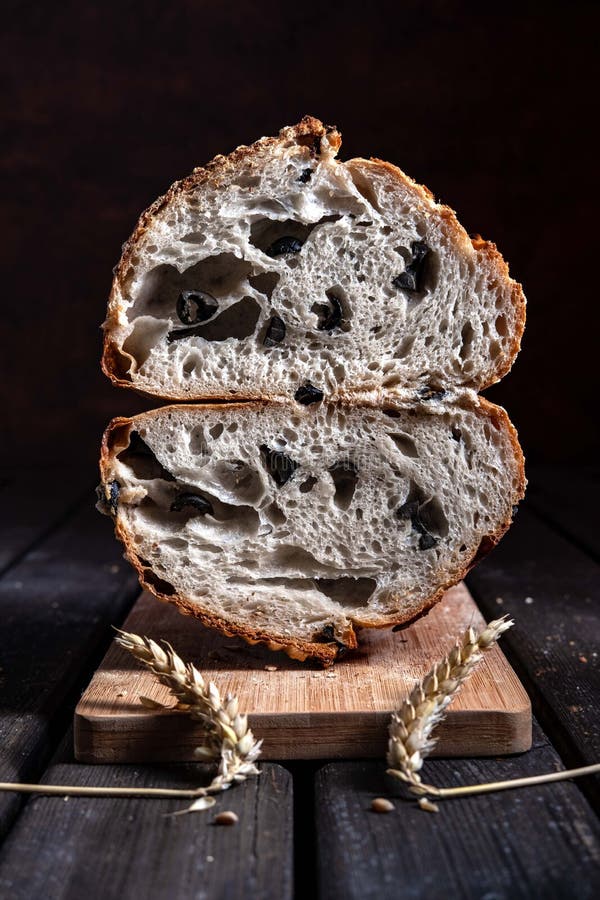 Olive sourdough bread stock image. Image of closeup 192732893