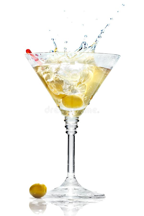 Martini Cocktail with Olives and Splash Stock Photo Image of beverage