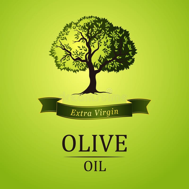 Olive tree. Vector green tree.yellow green leaves