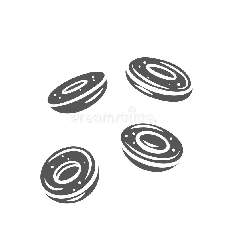 Oliven-Scheiben-Glyphen-Symbol stock abbildung