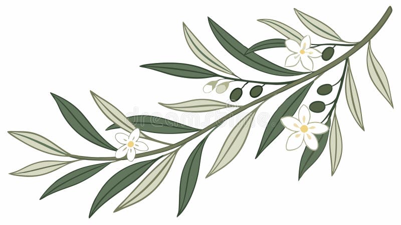 Olivenzweig mit Blättern und Oliven Natural Food Element Vektordesign Generative KI vektor abbildung