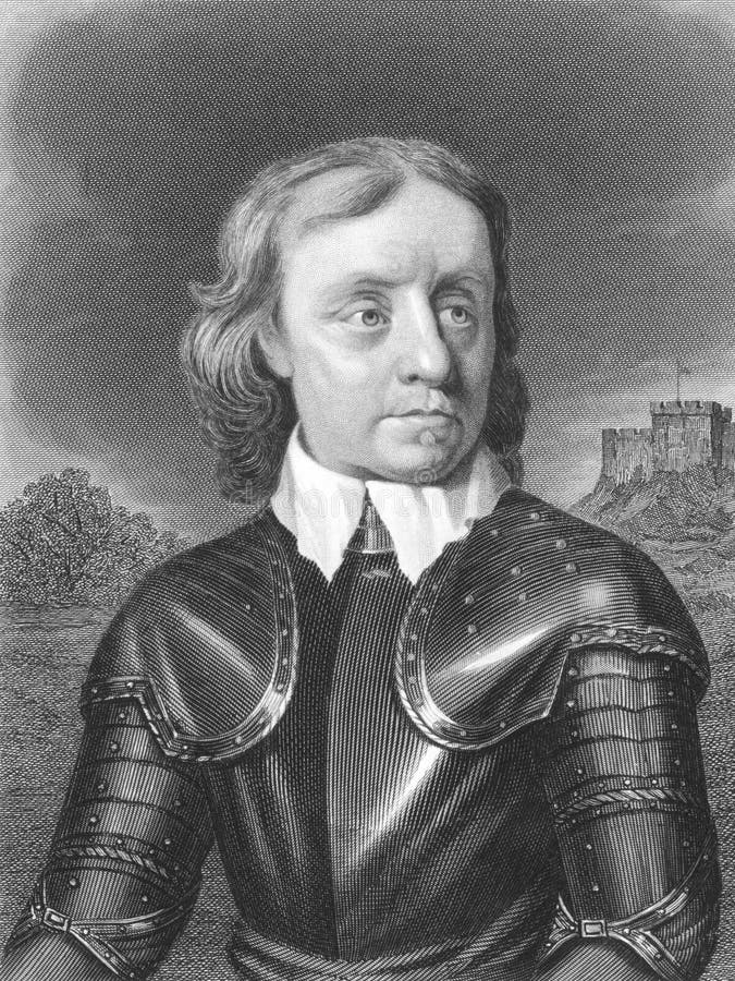 Oliver Cromwell. (1599-1658) on engraving from the 1800s. English military and political leader best known for his involvement in making England into a stock photography