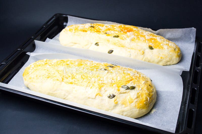 Olives Bread Loaf Ready for Baking Stock Image Image of board, french