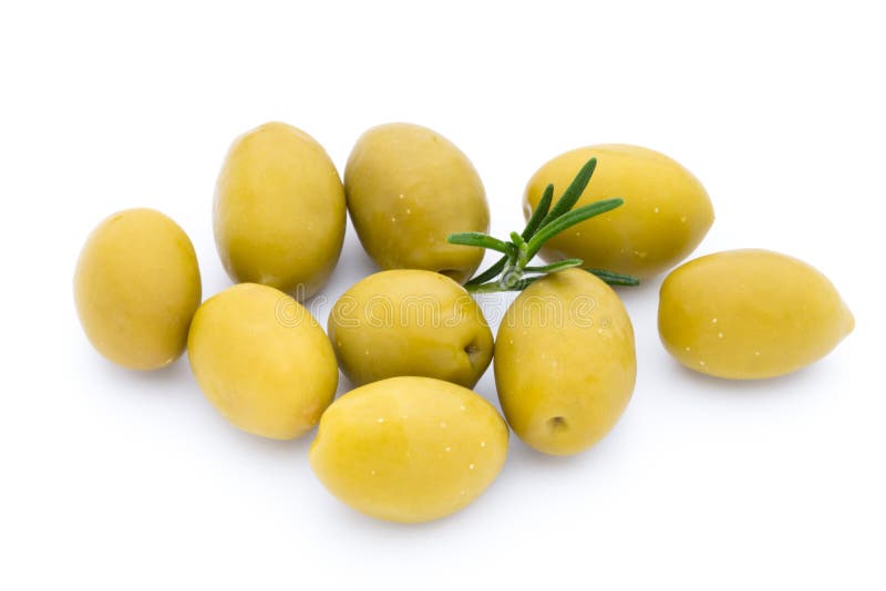 Olives on Leaves Isolated on White. Stock Image Image of branch, food