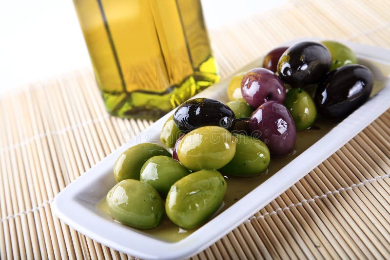 Olives and oil stock photo. Image of healthy, close, white 9362556